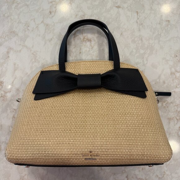 EUC Kate Spade New York Drive Straw Lottie Satchel - Picture 2 of 7